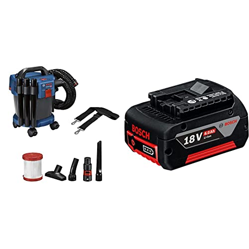Bosch Professional 18V System aspirateur eau et poussière sans-fil GAS 18V-10 L (sans batterie ni chargeur, avec flexible de 1.6m, set de 3 tubes) & GBA...