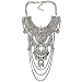 Santfe Fashion Vintage Silver Gold Long Boho Statement Necklace Trendy Bohemian Turkish for Women Accessories Jewelry (Silver)