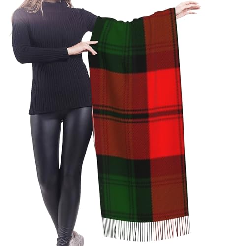 Clan Kerr Tartan Women's Winter Scarf - Extra long 71 inch plaid cashmere soft fringe scarf, lightweight and warm, suitable for all seasons2