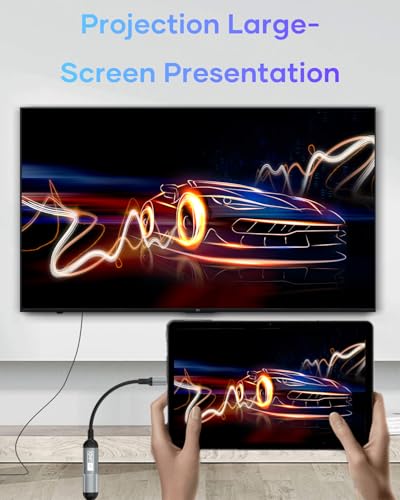 Nersligek USB-C auf HDMI Adapter, 4K USB Typ-C auf HDMI Adapter Thunderbolt-3/4 Kompatibel mit iPhone 17/16/15 Serie, MacBook, iMac, iPad Pro, Air, Galaxy S24 Ultra