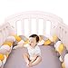 WENNEWU Bettschlange geflochten knotenkissen Stuhl-Rückenkissen Bequemes Kissen Geflochtene Krippe Stoßstange, Bettumrandung Weben Stoßfänger Dekoration für Krippe Kinderbett,Farbe 10,2M