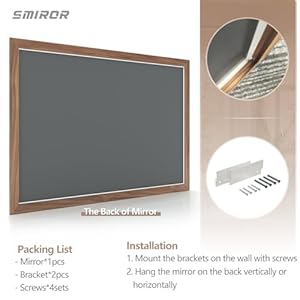 Smiror24x36inchwoodgrainbathroommirrorsforoversinkwalnutmetalframedvanitymirrorforwallrectangularrightanglecornerthickframehorizontallyvertically Urban Country Home Decor Smiror 24×36 inch wood grain bathroom mirrors for over sink walnut metal framed vanity mirror for wall rectangular right angle corner thick frame horizontallyvertically urban country home decor