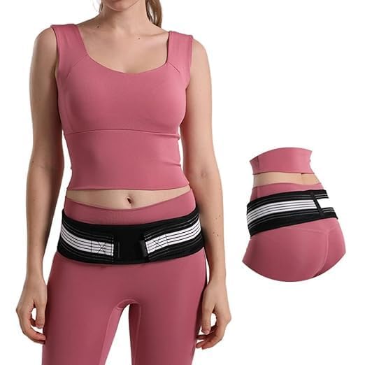 Image of PRITASHABack Pain Belt UK - Lower Back Support Brace for Men and Women- Anti-Slip Sciatica Pain Relief Belt - Sacroiliac SI Joint Hip, Pelvic Belt - Back Pain Belt For Women - REGULAR SIZE (Black)