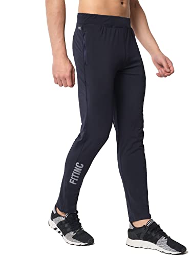 Image of FITINC Men's Stretchable Track Pant for Gym with Zipper Pockets