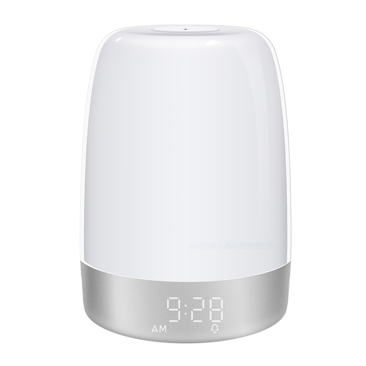 Veilleuse de Chevet LED Réveil et Mode Réveil, Lumière D'ambiance Dégradée, Minuterie Tactile pour Chambre à Coucher, Matériau Abs et PC Blanc