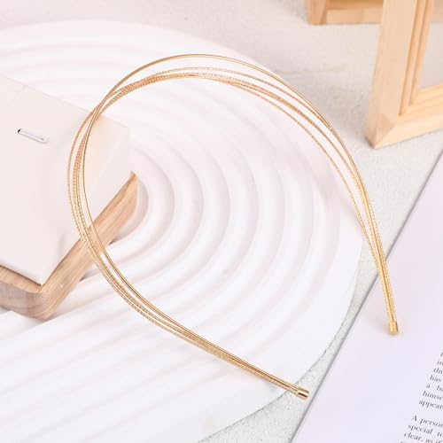 ABOOFAN Diademas Metálicas Doradas Horquillas Finas para El Cabello Aro de Múltiples Capas Diadema Elegante Tocado de Boda Accesorios de Decoración para El Cabello