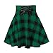 G-F27 Lime Green Pleated Plaid High Leg A Line Flared Bell Bottom Tie Knot Bandage Boot Cut Casual Skorts for Women Mini Petite Skirts Women 2025 Soft Comfy Clothing Fashion VJ L