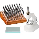 JLBopqaz Watch Repair Staking Tool Set, Watch Press Tool Set, 50 Punch Pins and 10 Punches, Watchmaker Jeweling Punching Kit, Watch Staking Tool with Non-Slip Handle for Watch Repair