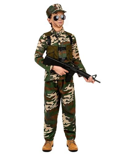 DEGUISE TOI - Déguisement militaire vert garçon - L 10-12 ans (130-140 cm)