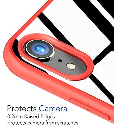 Image of KAPA Acrylic Hawkeye Clear Camera Lens Protector Back Cover Compatible for Apple iPhone XR (Red)