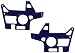 Traxxas 4930X Blue-Anodized Front Bulkheads machined from 6061-T6 Aluminum (L&R halves)