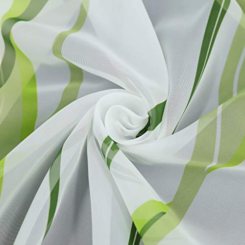 ESLIR Roman Blind with Tabs, Kitchen Roman Curtains, Transparent Tab-Top Blind, Curtains, with Waves Print, Modern, Voile - Image 3