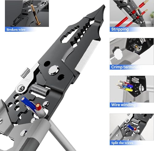 Image of All in 1 Multifunction Stainless Steel Wire Stripper /Wire Crimping Tool, Wire Cutter, Wire Crimper, Cable Stripper, Wiring Tools and Multi-Function Hand Tool (28 IN 1)