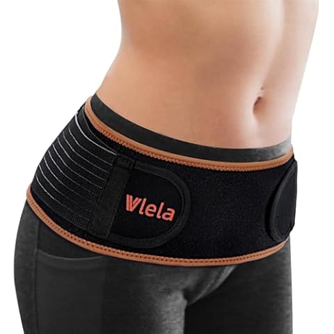 Vlela Sciatica Belt for Women Men,Sacroiliac Si Joint Hip Belt for Sciatic Pain Relief Brace,Hip Brace Relieve Lower Back Pain,Pelvic Support Belt for Pregnancy and Postpartum (Plus, Black) Cover