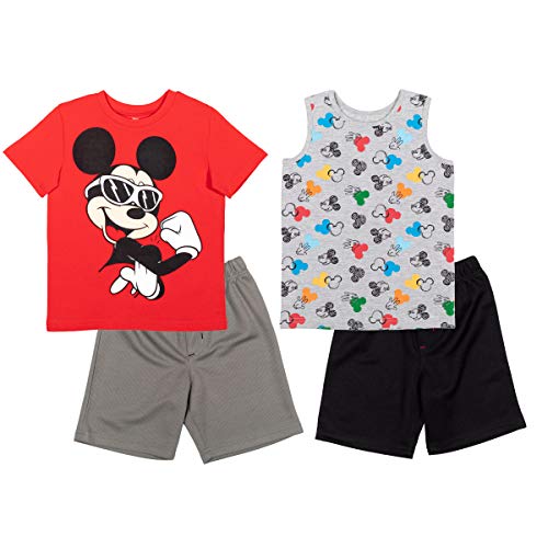 Disney Mickey Mouse Baby Boys 4 Piece Tank Top T-Shirt Athletic Shorts Set 18 Months