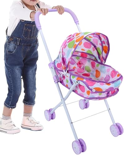 Image of DUNGRANI ENTERPRISE Upgrade 16 Inch Baby Doll Stroller Toy for Kids Big Size Baby Doll Fun Vehicle Play Set for Babies Infants Toddlers Girls Kids (Purple)