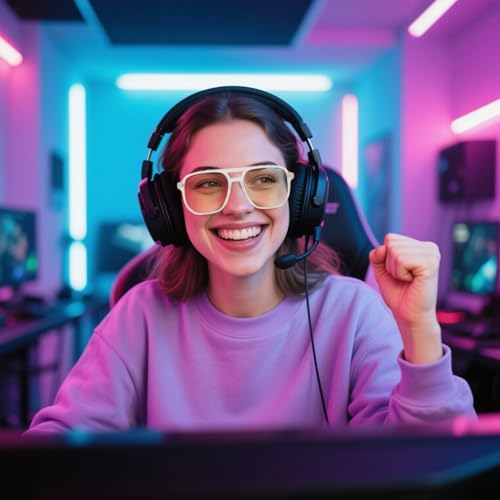 Image of FEISEDY Amber Blue Light Glasses for Computer Gaming Orange /Yellow lens Anti Eyestrain Sleep Glasses G2835