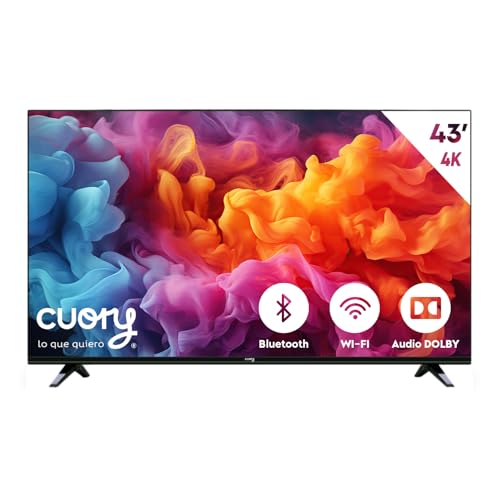 Catálogo de pantallas smart tv los 10 mejores. 50 CUORY Smart TV 4K QLED Pantalla 43 Pulgadas, Android TV con Control por Voz Integrado, Television con Soporte HDR y Puertos HDMI/USB para Multimedia