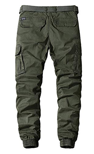 chouyatou Men's Casual Mid-Rise Waist Tapered Leg Close Bottom Jogger Cargo Pants2