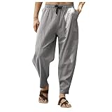 LILIHOT Jogginghose Herren Hip Hop Jogger Hosen Herren Hosen Stretch Herren Haremshose Elegant Fitness Casual Herren Hosen Elegant Boho Hippie Hose Leichte Bein Palazzo Hose Sommerhose Hose