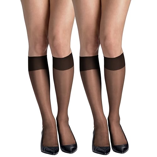 Hanes Silk Reflections Women's Sheer Toe Silky Sheer Knee-High Stockings