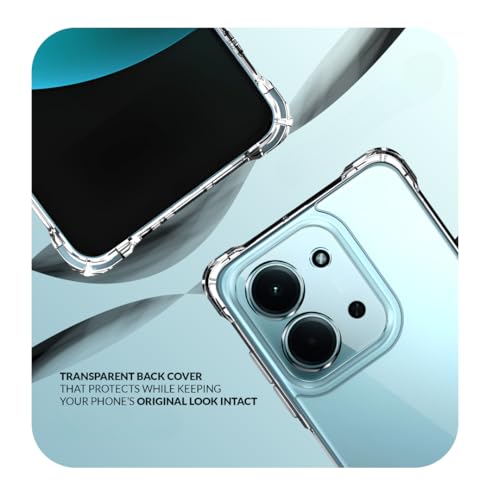 Image of Back Cover Case + Screen Protector for POCO C85 5G | Camera Protection | Transparent Mobile Phone Back Case Cover for POCO C 85 / POCO C85 5G | TPU Transparent Mobile Phone Back Cover Case