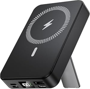 Pohicoo Powerbank für Magsafe 10000mAh, Kabellose Powerbank Magnetische, PD 22.5W USB-C Wireless Powerbank Induktives Laden Akku mit LED-Display für iPhone 16/15/14/13/12 /Pro/Pro Max Series