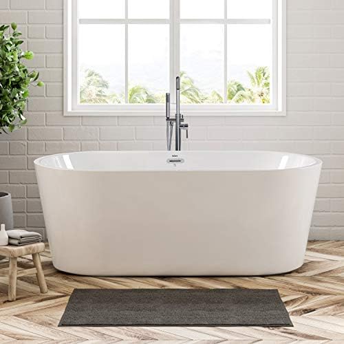FerdY ShangriLa 55" Acrylic Freestanding Bathtub, Classic Oval Shape