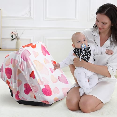 Image of Baby Car Seat Canopy Cover, Breathable Sun Shade, Full Privacy for Newborns & Infants, Universal Fit for Boys & Girls
