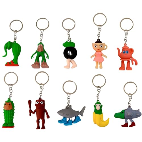 Pmeixcy 10 Pcs Abstract Keychains, Animal Figurines, Sensory Collectible Toys for Kids And Adults Soft Keychain Collectible Toys 3d Animals for Decoration and Gifts[5.8cm X 4.2cm Pvc]