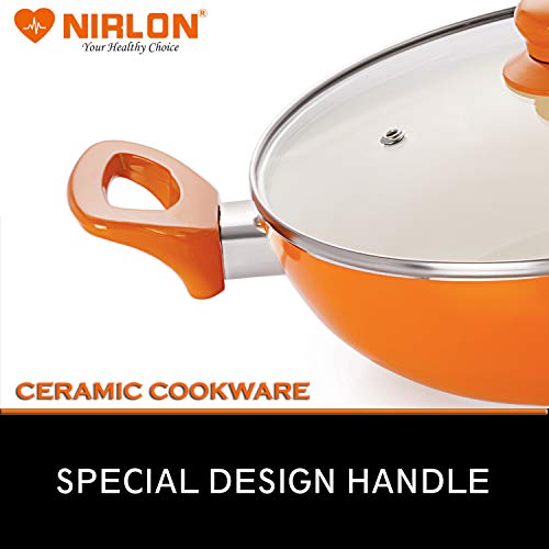 Image of Nirlon Ceramic Cookware Set, 2-Pieces, Orange (BT-CC-FT28-DKD24)