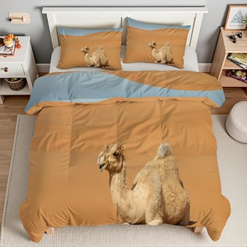 Housse de couette chameau 220x240 en microfibre douce premium - 4