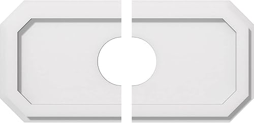 Miniatura 210 de Ekena Millwork CMP36X18ED-03000 Medallones de techo de uretano contemporáneo de PVC de grado arquitectónico Emerald 36"W x 18"H x 3"ID x 12 1/2"C x