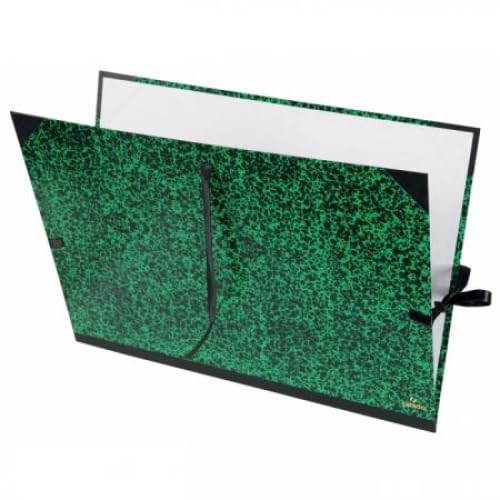 Carton à dessin 81x121 cm Annonay vert avec 3 rubans et dos toilé pour grand format