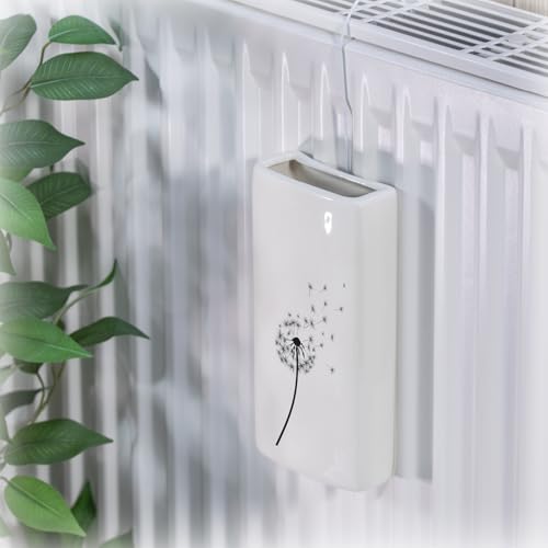 com-four® 3x Luftbefeuchter aus Keramik - Heizkörper-Verdunster zum Befeuchten der Raumluft - Wasserverdunster mit S-Förmigen Haken - Heizungsverdunster