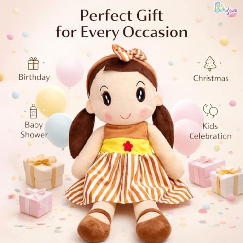 Image of Extra Large Cute Soft Baby Doll 80 CM for Kids | Plush Stuffed Toy for Girls & Boys | Super Soft Cuddly Hug Doll | Washable Plush Toy Doll (Brown)