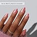 BTArtbox Press On Nails Short - First Glimpse, Lamp-Curable Pink Chrome Almond Press On Nails with Glue and Adhesive Tabs for Women in 16 Sizes - 32 Nails All-in-One Kit