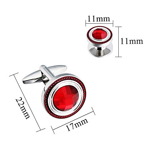 Set de Mancuernillas y Piezas para Camisa de Hombre Plateado miniatura 4