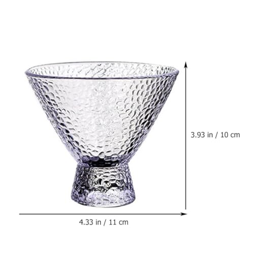 Copa de Martini de vidrio de 230ml transparente con líneas finas 3