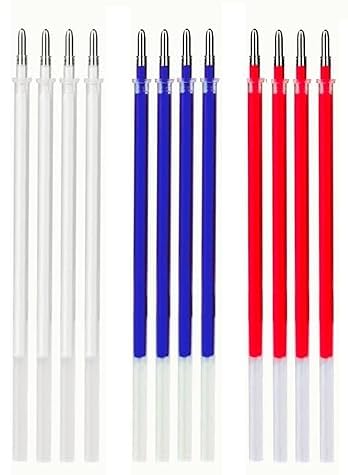 Image of 10pcs Heat Erasable Fabric Refills Patchwork Marking Sew Pens High Temperature Disappearing Ink Fabric Markers for Embroidery Cross Stitch Hand Craft (Red & White & Blue)