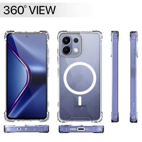 Image of Outlouders Back Cover for Oppo K13 5G Mag-Safe Transparent PC + TPU Bumper Case with Magnetic Support Shockproof Protection (Transparent Mag-Safe)