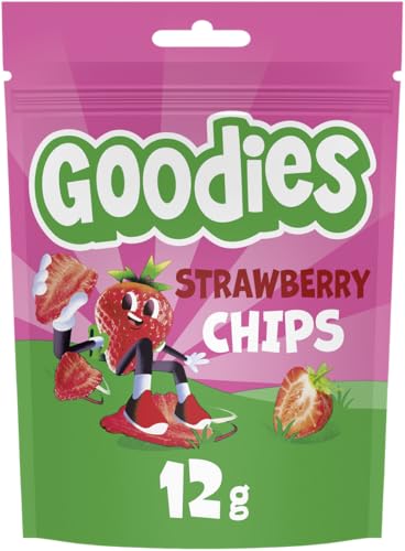 Goodies, Snack para Niños, Chips de Fresa, 100% fresas, sin azúcares añadidos, fuente natural de fibra, 12gr
