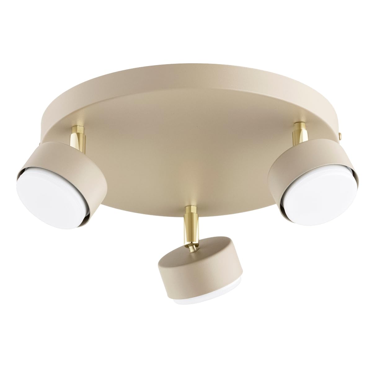Deckenleuchte 3-flammig GX53 Beige – Moderne Spot-Leuchte im Loft Design für Wohnzimmer, Küche & Büro (ohne Leuchtmittel)