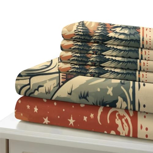 Housses de couettes Noël fermeture éclair parure lit microfibre anti-pli