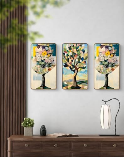 Image of Livin'luxe Set of 3 modern art Madhubani painting Premium Golden Framed Wall paintings for living room, bedroom, home decoration, wall decoration 35 inch x 20 inch SG16