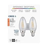 Cree 40W Equivalent Soft White (2700K) B11 Candelabra Exceptional Light Quality Dimmable E12 LED...