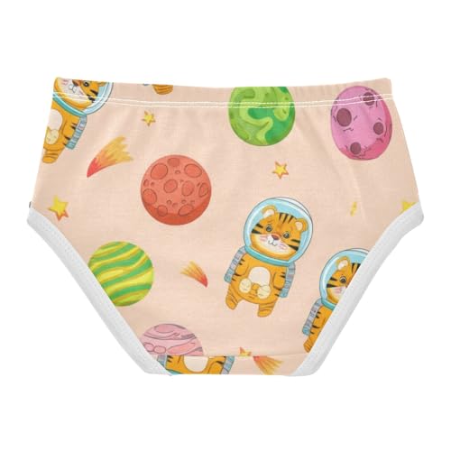 Cotton Girls Underwear Toddler Cute Cartoon Tigers Astronaut Panties Little Girl Artistic Briefs Kids Undies 2t2