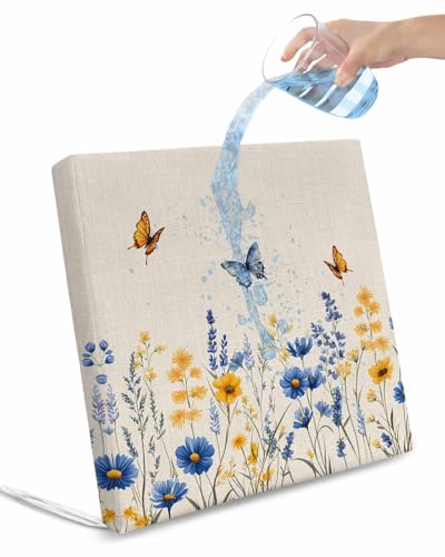 Spring Flowers Outdoor Cushion Chair Cover Set of 4 - Waterproof Couch Seat Covers, Summer Rustic Butterfly Botanical Beige Patio Furniture Protector Cushions Slipcovers for Sofa/RV, 20