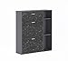 Skraut Home - Armario Zapatero - 102 x 90 x 26 cm - Capacidad para 12 Pares de Zapatos - 2 Puertas Basculantes + 1 Cajón - Modelo Wind - Acabado Gris/Mármol Negro