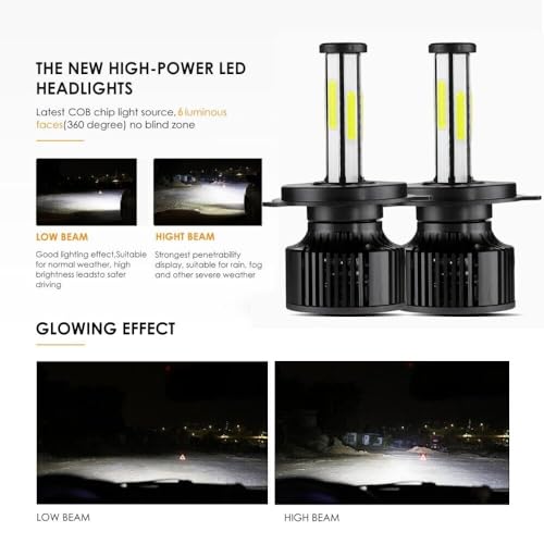 Image of H4 /9003 /HB2 LED Headlight Bulbs with Mini Projector Lens Canbus Hi /Lo Beam LED Headlight Kit for Headlight (6 SIDE 200 WATT)